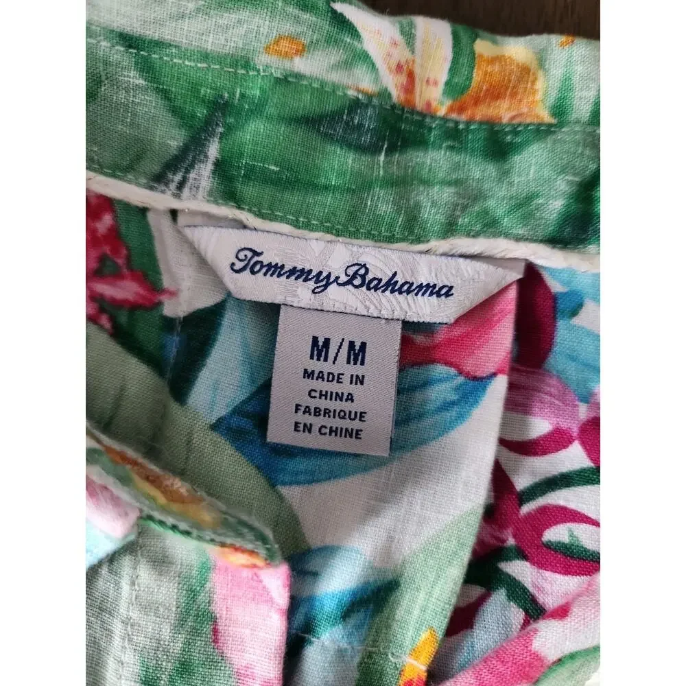 Tommy Bahama Coastalina Women's Linen Button Down Shirt Valley of the Flowers M - Picture 4 of 7
